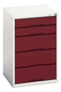 16925012.** verso drawer cabinet with 5 drawers. WxDxH: 525x550x800mm. RAL 7035/5010 or selected